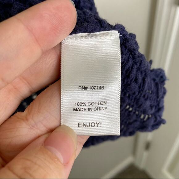 Michael Stars Purple Loose Knit 100% Cotton Scoop Neck Sweater XS - Picture 7 of 12